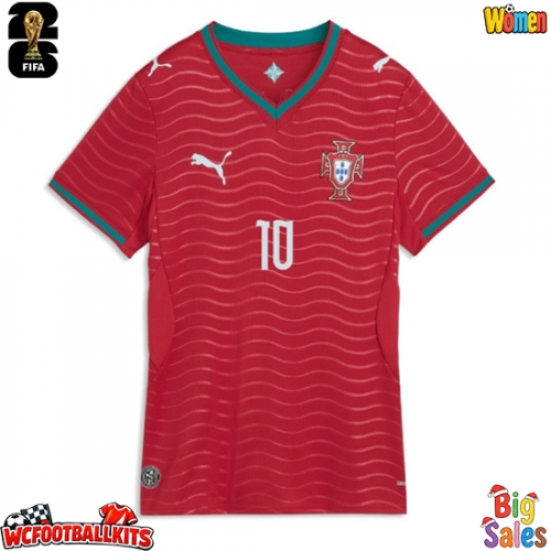 Portugal Bernardo Silva #10 Replica Home Stadium Shirt for Women World Cup 2026 Short Sleeve